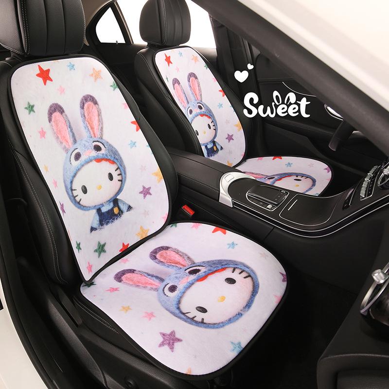 Cartoon Kitten Car Seat Cushion for All Seasons - Fits Volkswagen ID3, Lavida, Sagitar, Tiguan L, Tayron