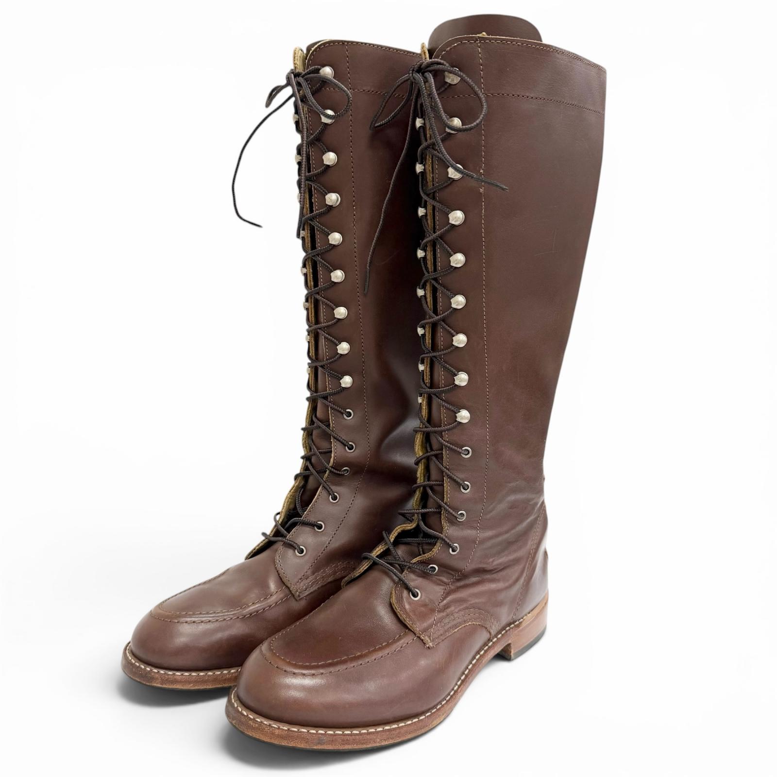 Very Good RED WING Knee-high boots GLORIA lace-up leather Brown leather 3386 Used