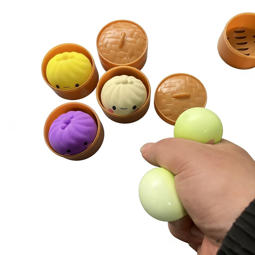 1PC Squishy Dumpling Stress Ball, Slow Rebound Bun Shape Hand Relaxation Toy, Party Favor Gift for Halloween Christmas Kids