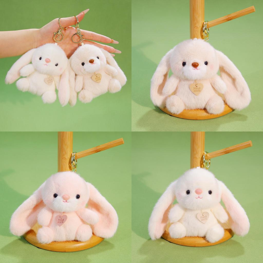 Plush Rabbit Keychain With Heart Pendant Design For Backpack Decor And Collectible Gift