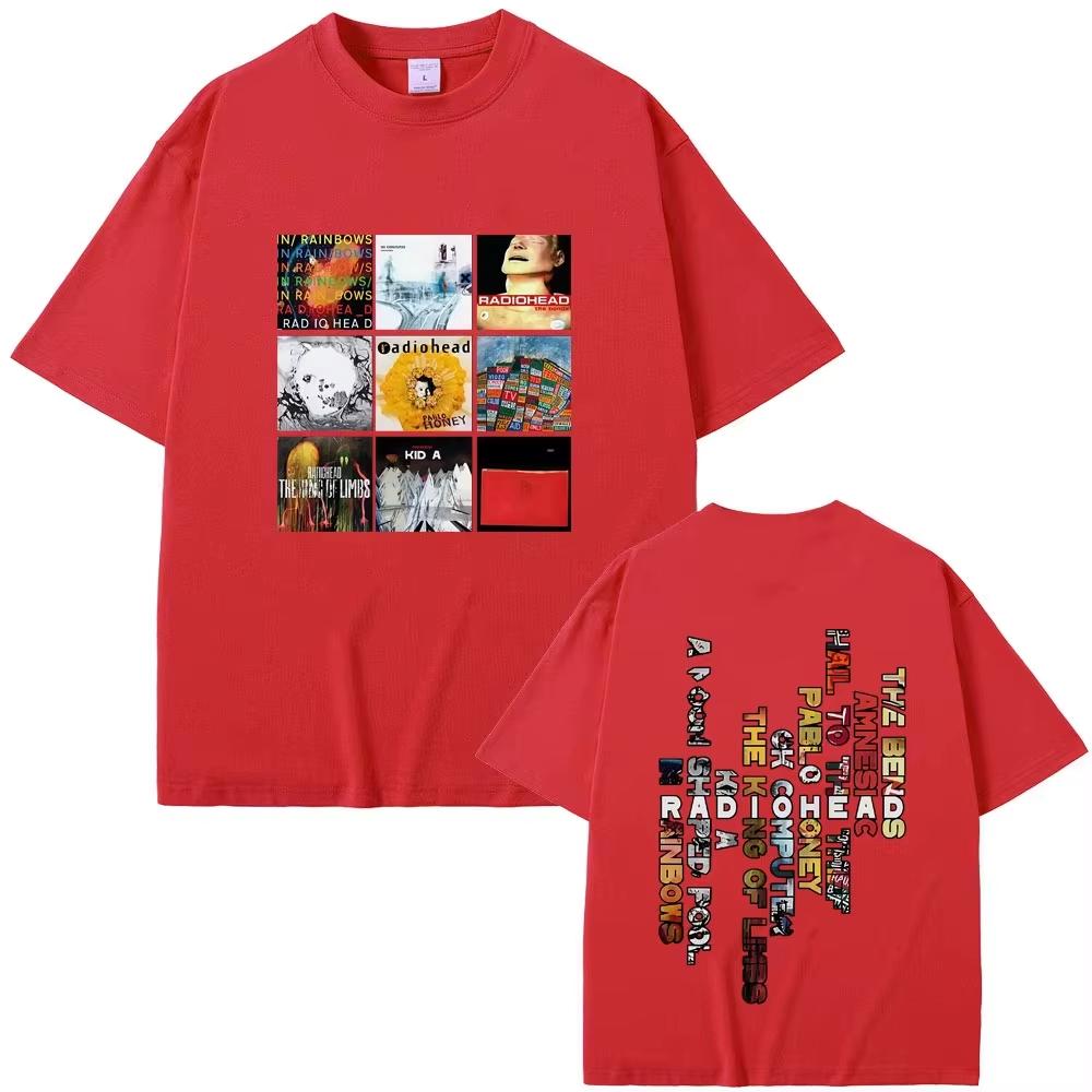 Radiohead Band Cotton Unisexs ONeck Shirt Music Album Graphics Unisexs Summer Rock Gothic Hiphop High Quality Luxury TShirt