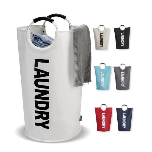 UULANFA Laundry Basket, 115L, Large Capacity, Foldable, Water-Repellent, 15kg Weight Capacity, with Handle, Stylish and Lightweight, Laundry Storage B