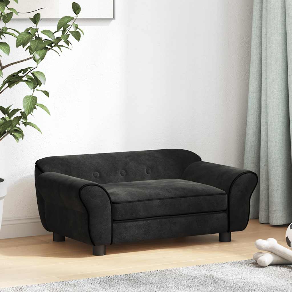 Pet Sofa for Dogs Black 72 x 45 x 30 cm Plush
