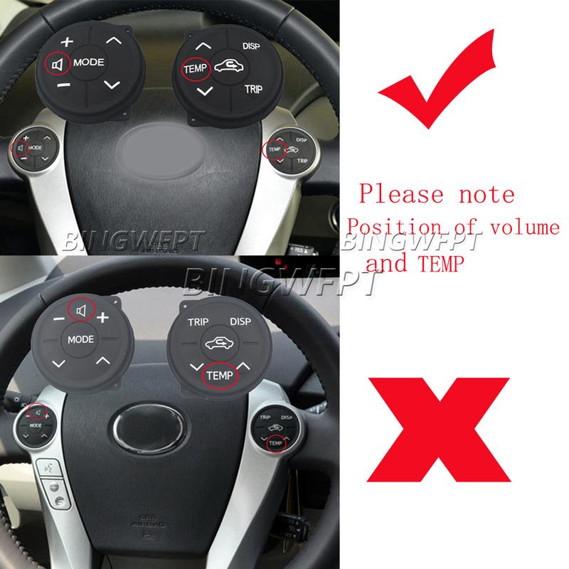 Car Accessories Steering Wheel Switch Controls Rubber for 2013 Toyota Prius V (ZVW 40) 2012 2014 Toyota Aqua Button