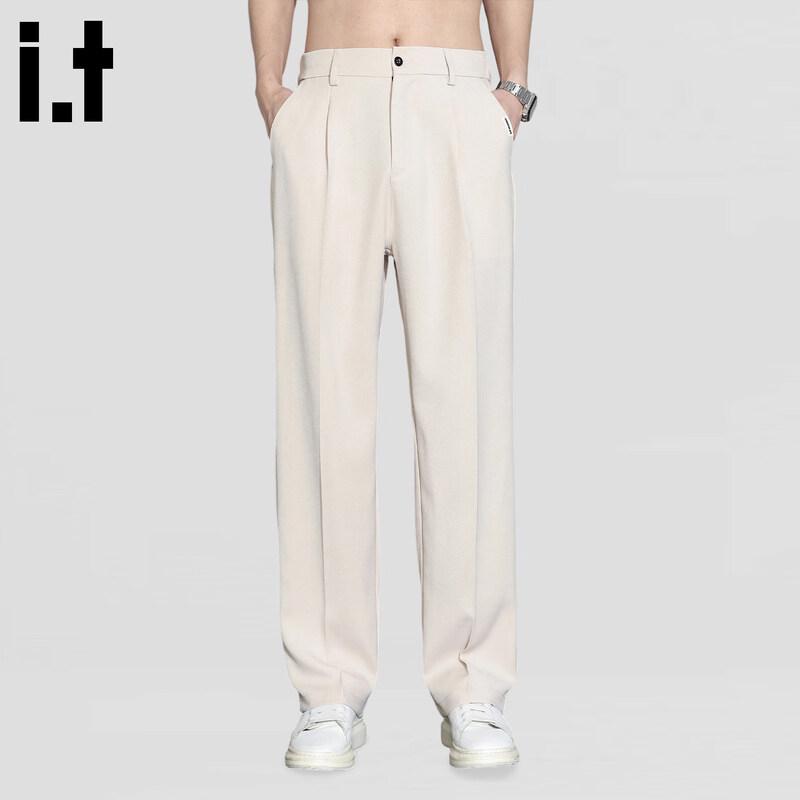 CHOCOOLATEit Men s Pleated Straight Loose Casual Trousers 2XL