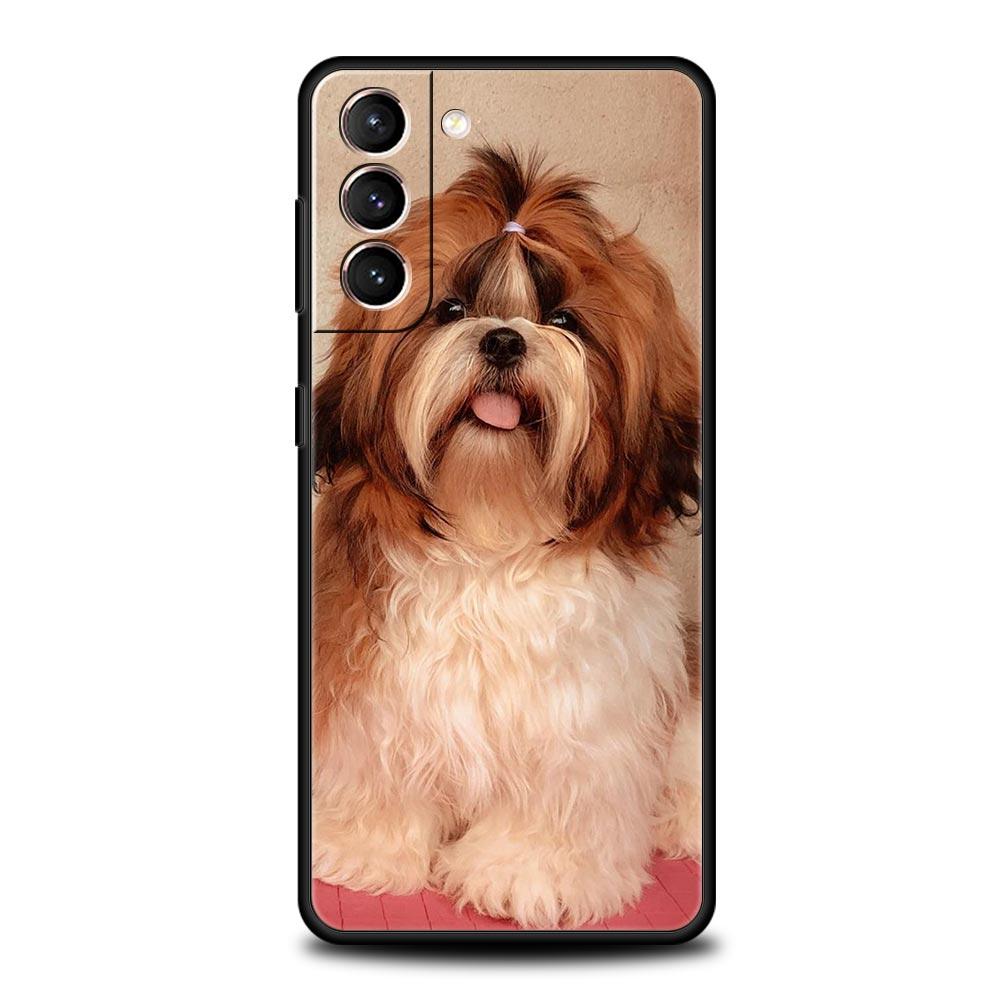 

Чехол для телефона Samsung Galaxy S25 Edge S24 S23 S22 S21 Ultra S20 FE 5G S10 S10E S9 Plus Мягкая крышка Рисунок Ши-тцу Милое Животное Galaxy S24