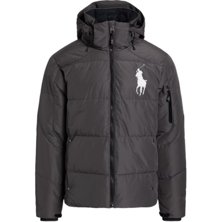 

Polo Ralph Lauren Толстая куртка с капюшоном, длинным рукавом, однотонная, на молнии, со шнурком по подолу, пуховик, мужская верхняя одежда, винтажно-серая, MNPOOTW16021586-020 S