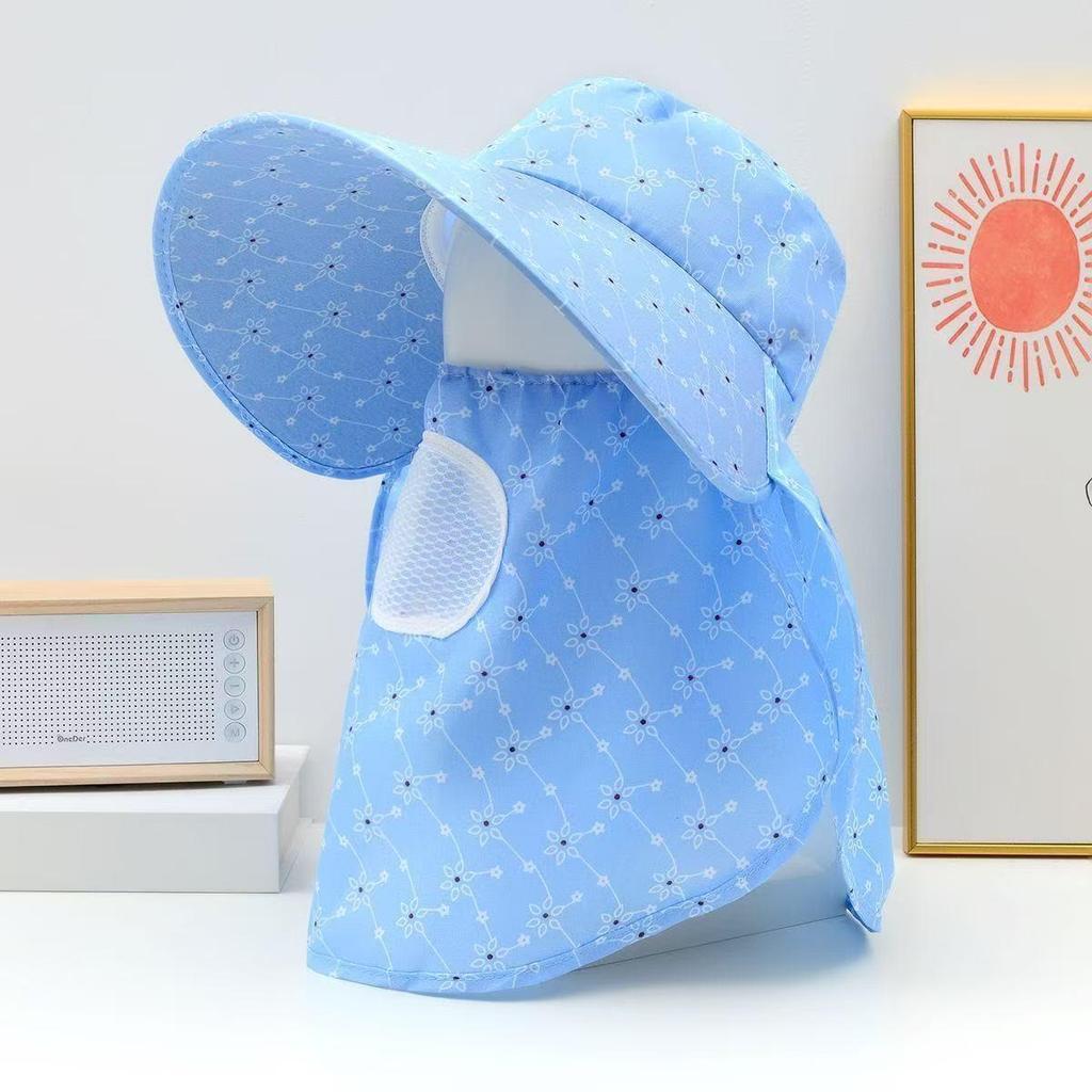 Women's Sun Protection Wide Brim Hat with Face Mask - UV Protection for Summer Activities