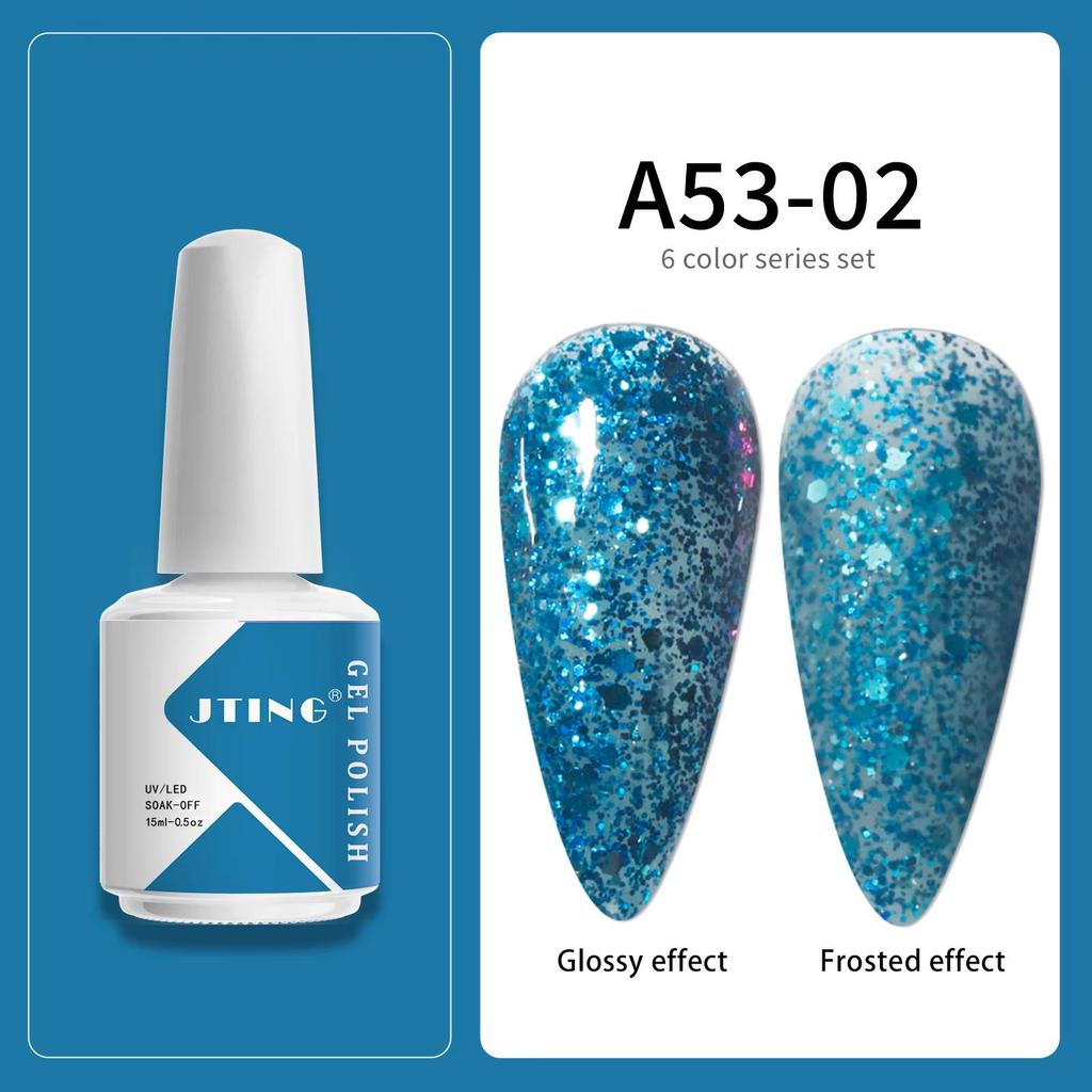 JTING Factory Nail Supply Vendor Nail Gel Polish Box Set 6colors OEM Private Label 15ml Uv Gel Polish Customized Brand logo