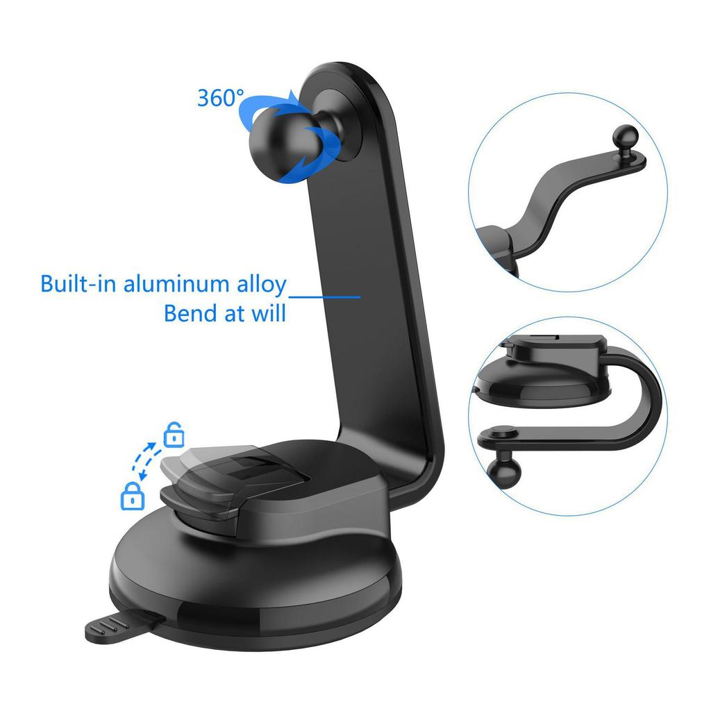 Universal Car Phone Holder with Suction Cup for Dashboard and Windshield