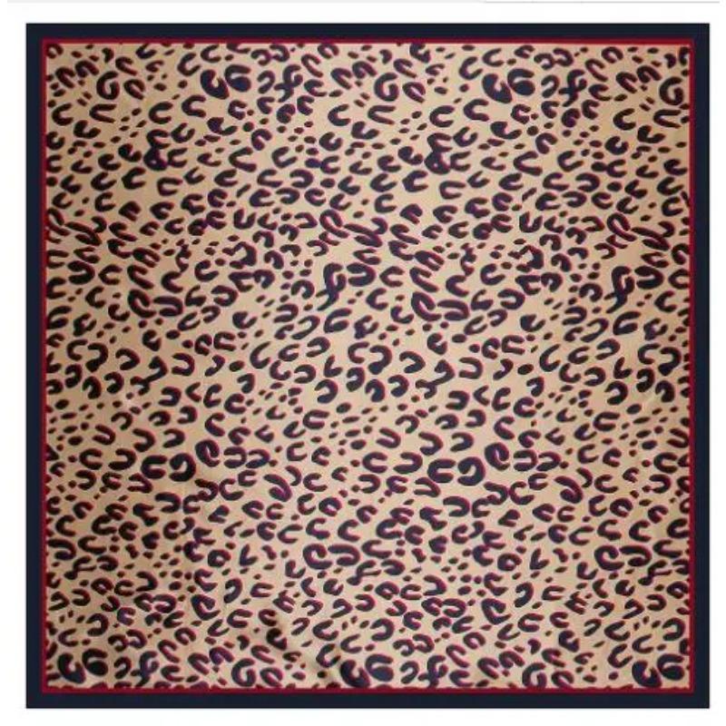 

Silk Scarf for Women Leopard Print Foulard 90cm Square Shawl Luxury Brand Satin Scarves Bandana for Head Hijab Scarfs for Ladies 90x90cm