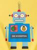 Children's Cartoon Robot Print Pure Cotton T-Shirt, Round Neck, Short Sleeve, Cute and Loose Fit