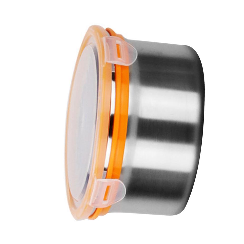 Round Stainless Steel Food Storage Container with Lid Sealed Lockable Multifunction Stainless Steel