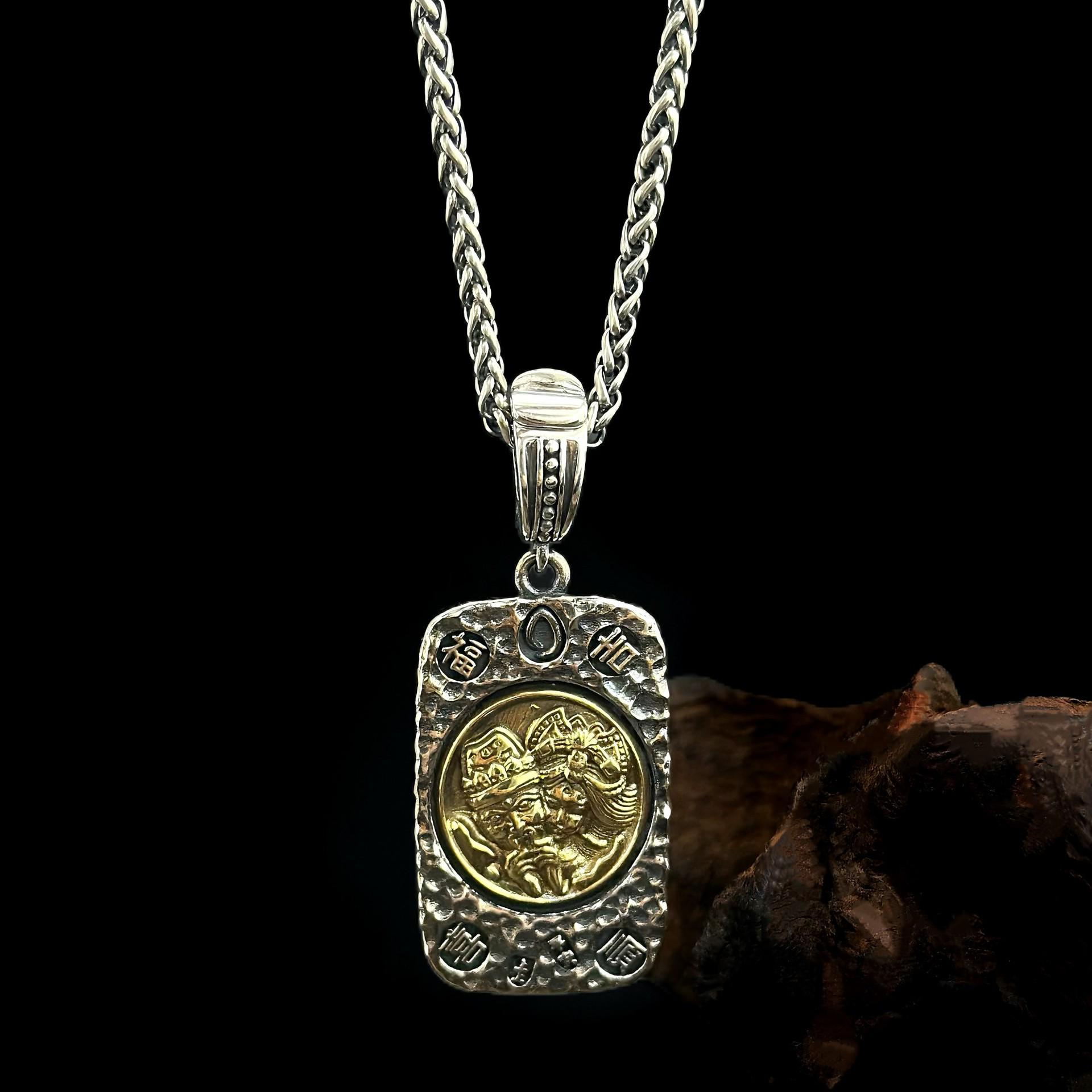 

S925 Sterling Silver Tibetan Buddha Wealth Talisman Necklace - Ethnic Style Peace Pendant 925 Silver