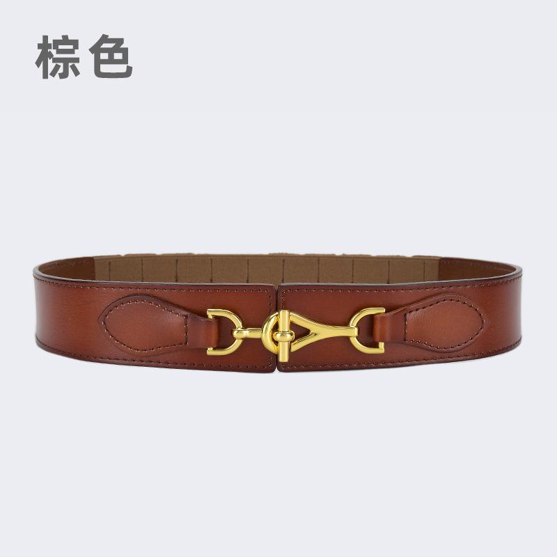 

Кожаный пояс-корсет Женский декоративный для пальто, пуховика с юбкой, Ретро эластичный широкий ремень-аксессуар, Тренд