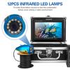 7 palcová 1200TVL podvodná rybárska kamera Finder Fish Finder 12 infračervených LED lámp pre rybolov v ľadovom mori