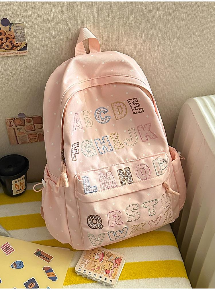 Schoolbag1011 summer new schoolbag female junior high school high school students large capacity niche ins backpack Korean version alphabet computer