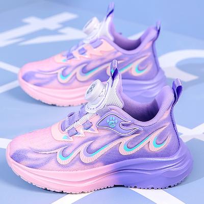 Children's Running Shoes Spring New Rotating Buckle Sports Shoes Fashionable Thick Sole Breathable Casual Walking Shoes for Kids
