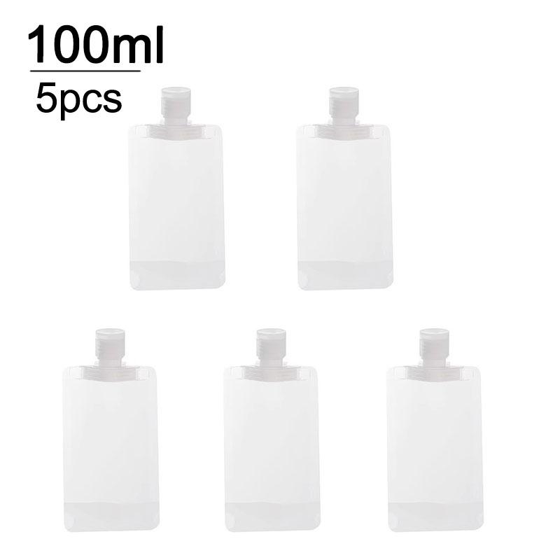 New 5pcs 30ml/50ml/100ml Refillable Travel Boats Empty Cosmetic Container Travel Bottles Liquid Cosmetic Storage Pouches FZP02