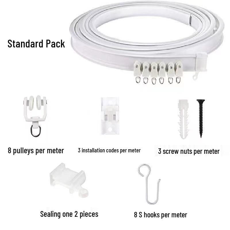 Curved U-Shaped Bendable Curtain Track (1-5 Meters)