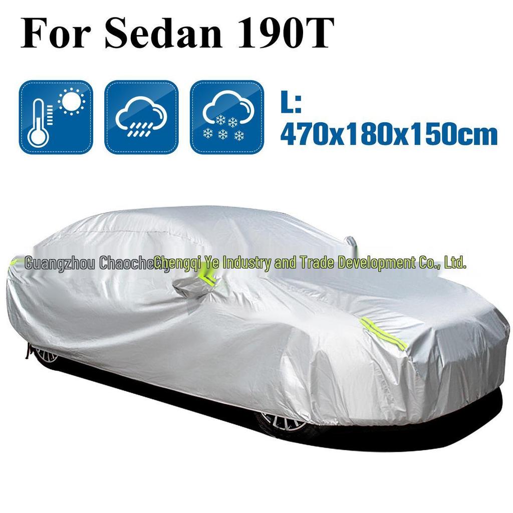 190T Thickened Car Umbrella: Rain, Snow, Dust, and Sun Protection Cover