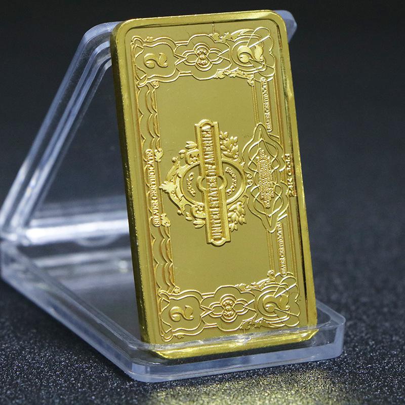 Collect Bars, Gold-plated Blocks, US $2 Commemorative Coins, Coins, Square Commemorative Blocks, Presidential Coins