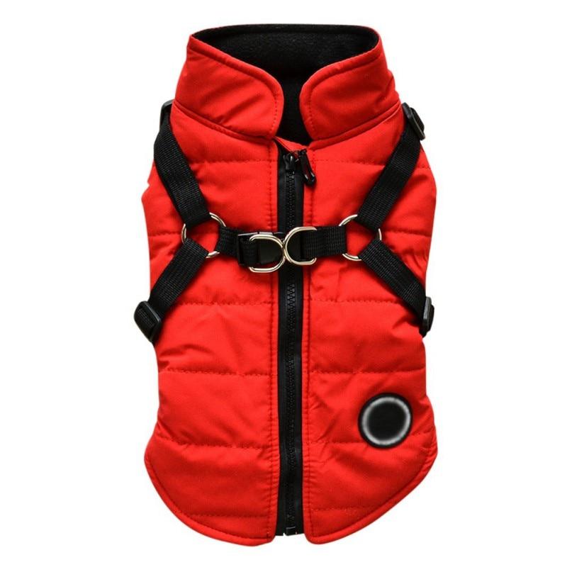 Haustierjacke mit Geschirr für Hunde, Winter, warme Hundekleidung, wasserdicht, Mantel für große Hunde, Chihuahua-Jacken