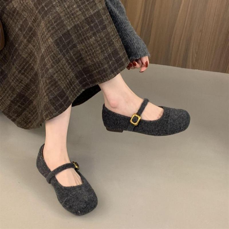 Fashion Comemore Women Fur Mary Jane Shoes Fashion Shallow Soft Sole Shoes 2025 Spring Autumn Ladies Comfort Outdoor Lazy Flats Loafers