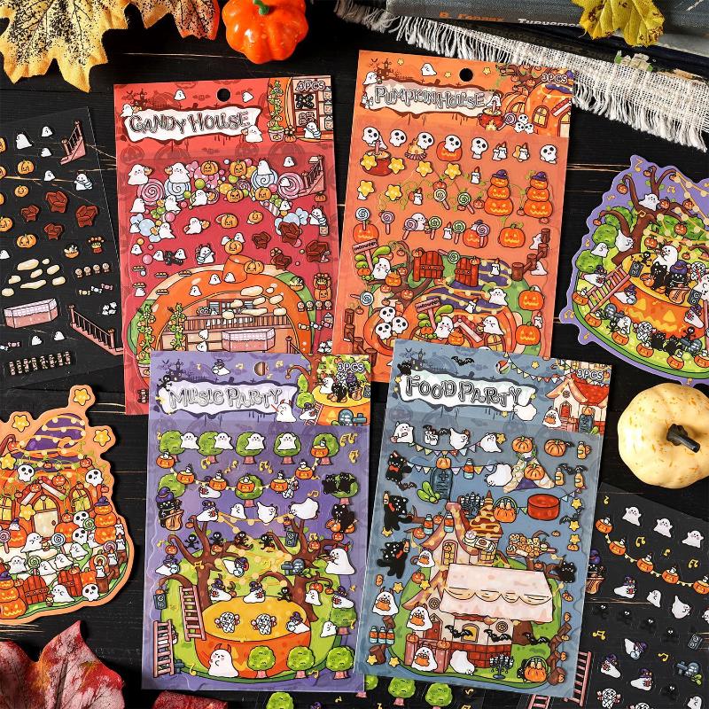 Cartoon Exquisite Halloween Three-Dimensional DIY Decoration Stickers Landscaping Handbook Stickers Cute Creative Stickers