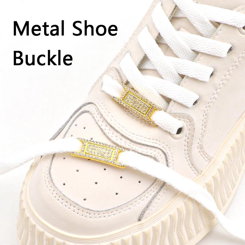 NEW AF1 Diamond Shoe Charms Fashion Laces Buckle Quality Metal Shoelaces Decoration Chapa Air Force Shoes One  Accessories 1Pair