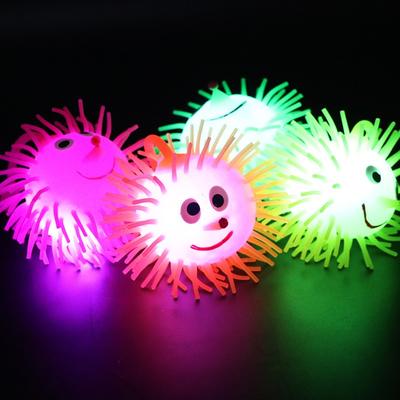 10 Stuks Gloeiende Elastische Bontbal Zacht Rubber Knijpspeelgoed voor Kinderen Stressverlichting Grappig Cadeau Nieuwigheid Kind Decompressie