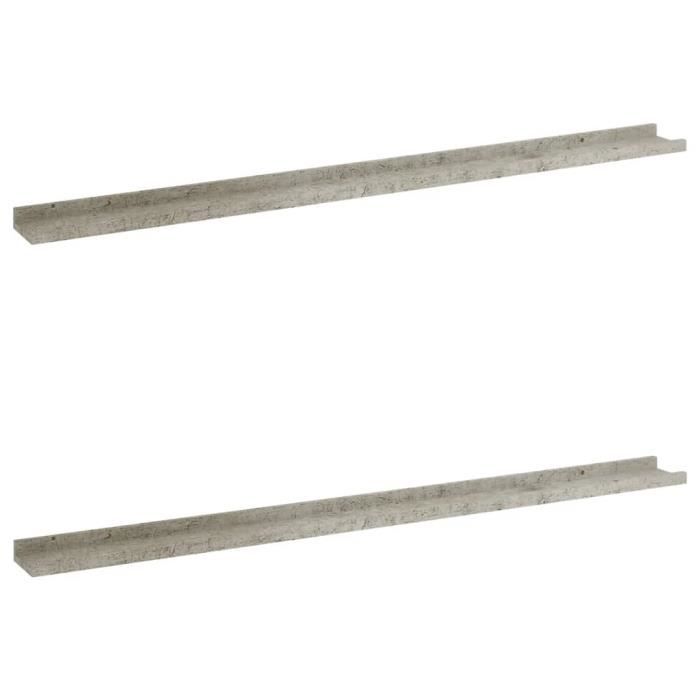 VidaXL Étagères murales 2 pcs Gris béton 115x9x3 cm