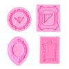Set of 4 Reusable Silicones Fondant Mold Vintage Embossed Photo Frame Cake Toppers Decorating Candy Making DIY Crafts
