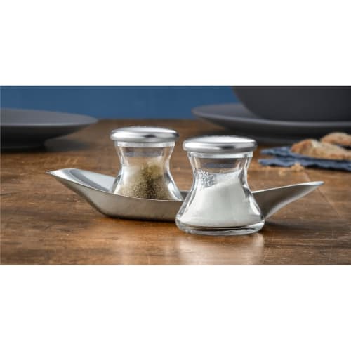 WMF Salt & Pepper Wagenfeld with Stainless Steel Tray (W0660079990)