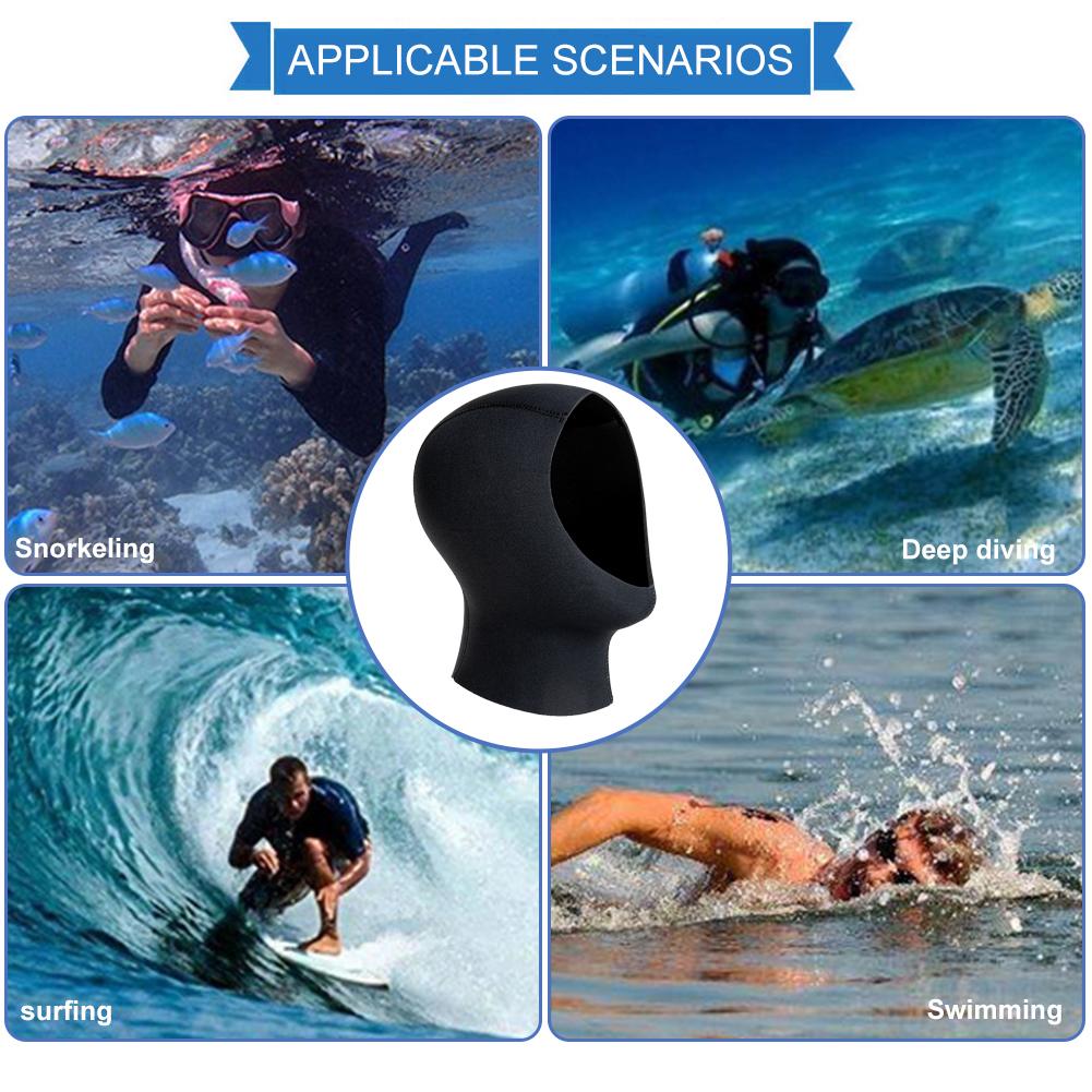 5MM Neoprene Wetsuit Hood Waterproof Scuba Diving Hood Stretchable Surfing Thermal Hood for Swimming Diving Snorkeling