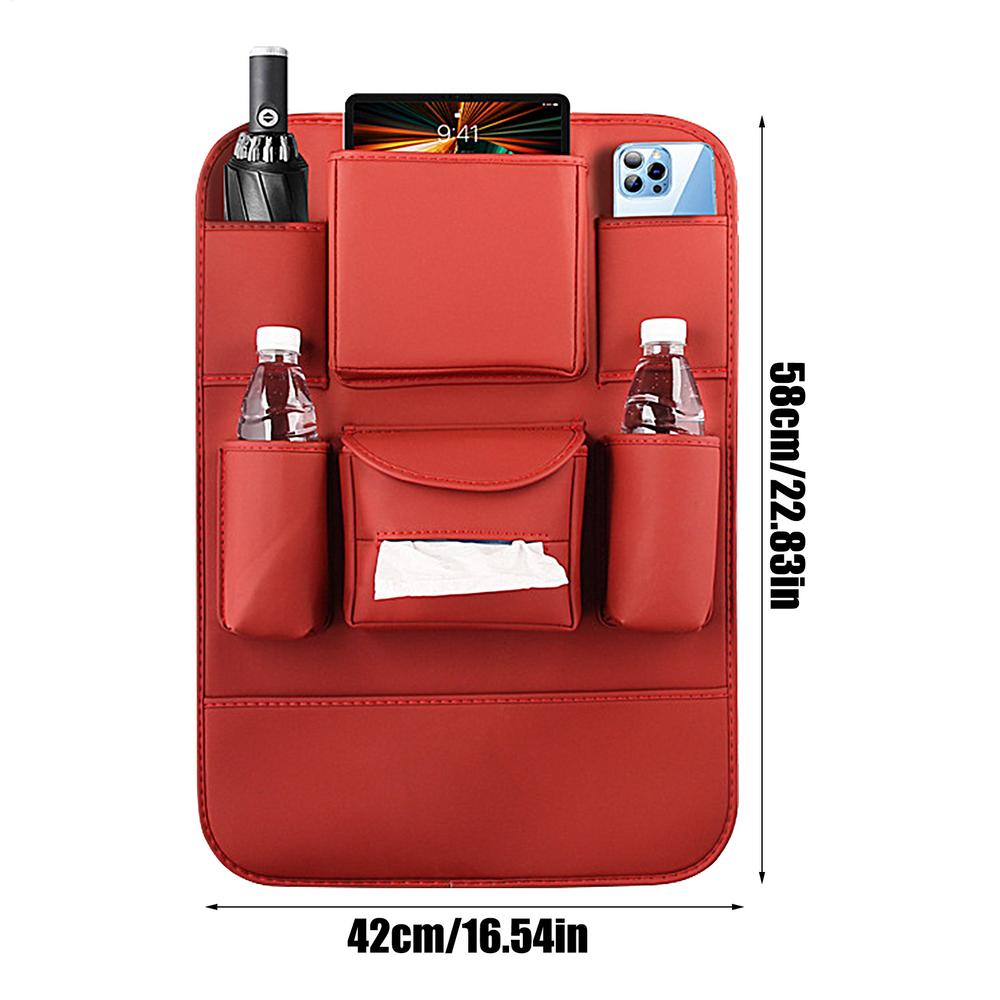 

Backseat Organizer Rear Seat Organizer for Kids Auto Anti-Kick Mat for Kids Adults Multifunctional Backseat Storage Bag червоний