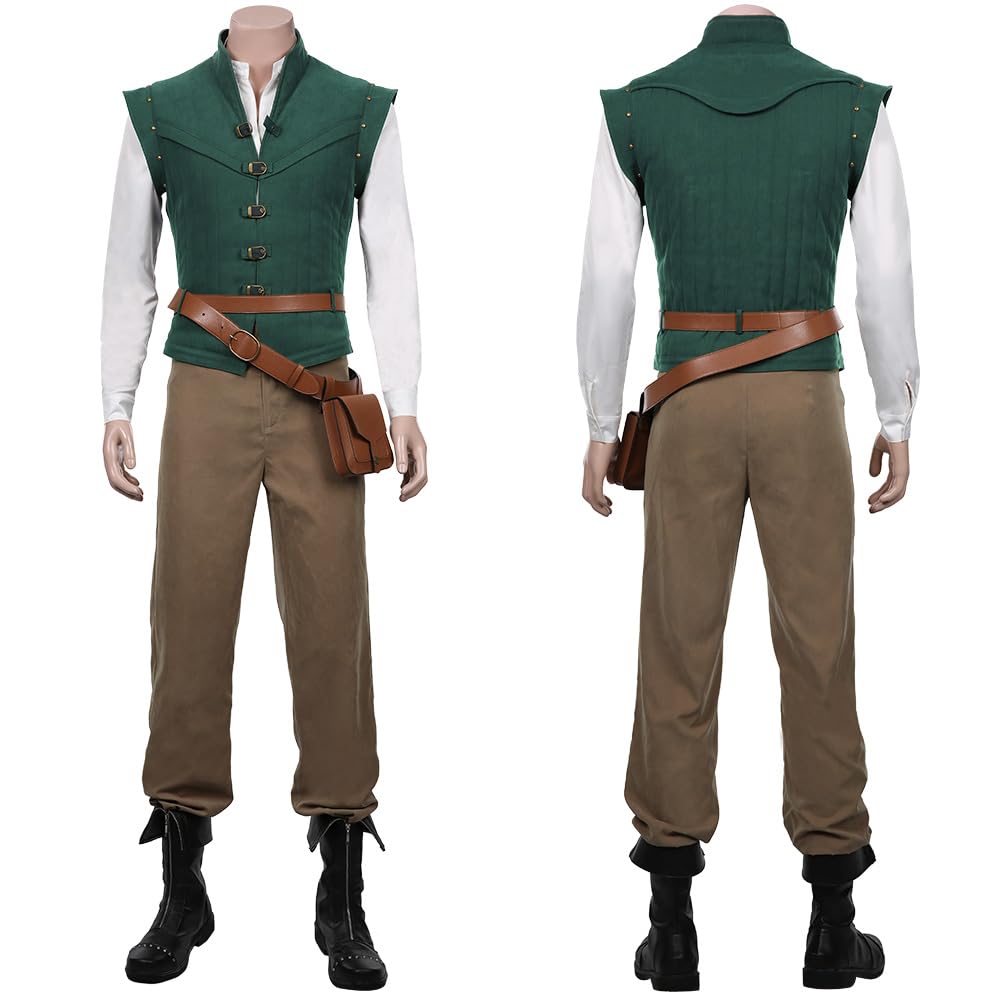 

Flynn Rider Cosplay Costume for Flynn Casual Adult Upgraded Halloween School Photo Amusement Popular Character [fanituhan] Men, Wear, Halloween,