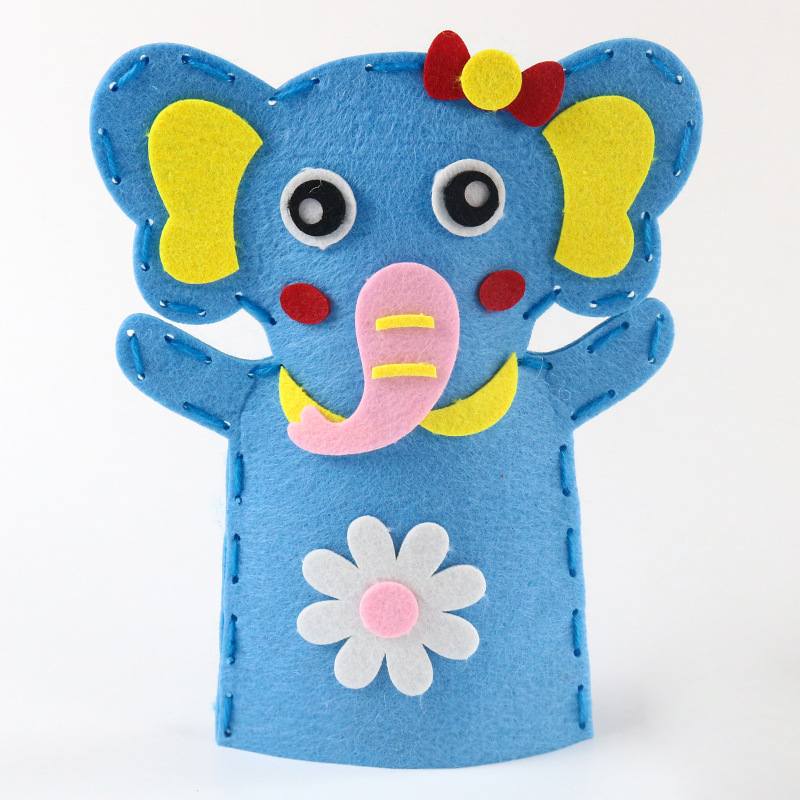 

Hand Nonwoven Fabric Puppets Childrens Diy Cartoon Animal Craft Creativity Kit Elephant