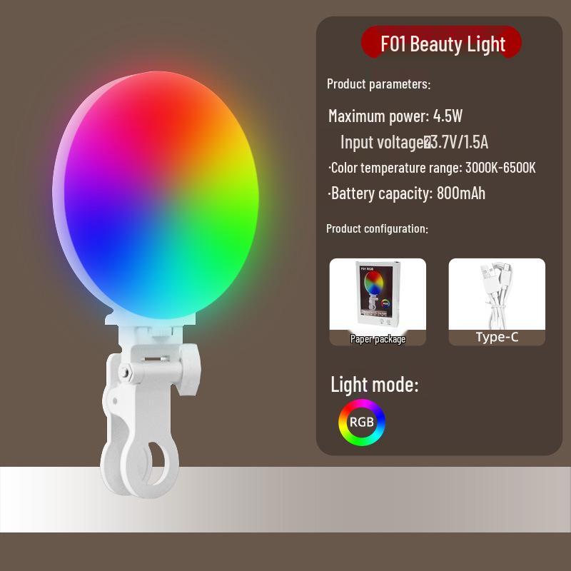 Mini RGB LED Pocket Light for Mobile Photography and Live Streaming