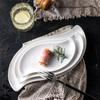 Keramický jídelní talíř Nepravidelný dezertní talíř Dortová mísa Salátový talíř Bílý porcelán Kuchyňské nádobí