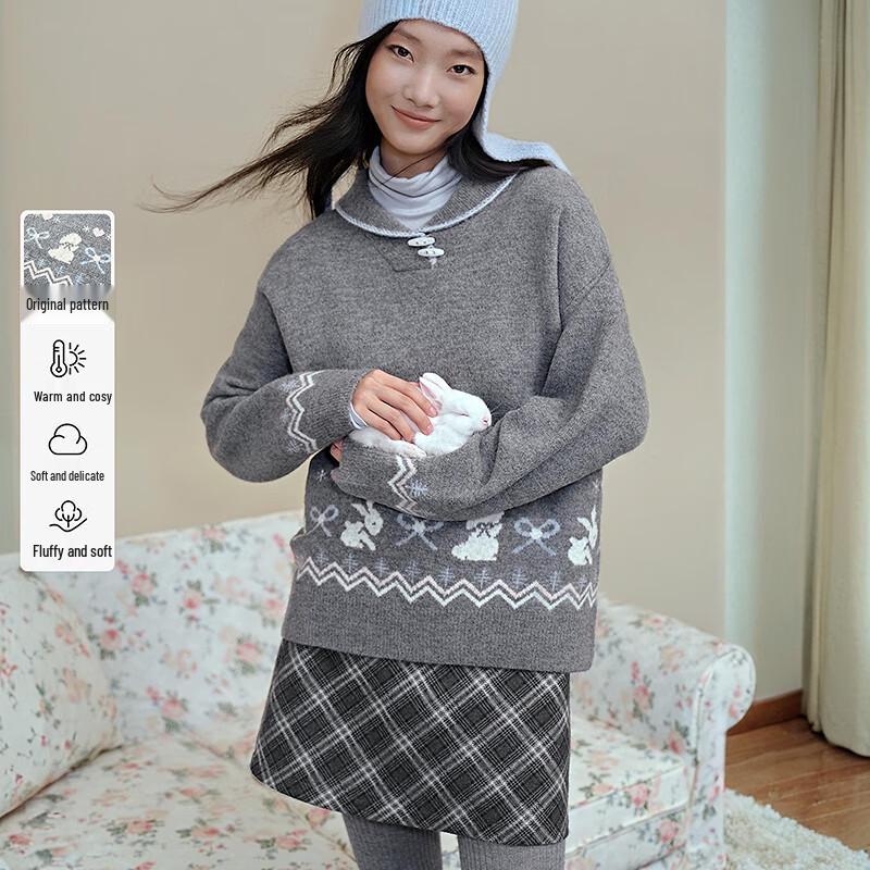 

Ledin Women s Fair Isle Loose-Fit Knit Sweater M