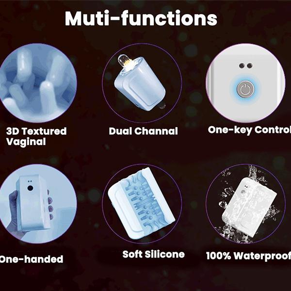 Automatische Rotation Vagina Cup Doppel Kanal Weiche Silikon Realität Vagina Masturbation Maschine Erwachsene Sex Spielzeug für Männer