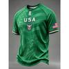 USA Football Jersey Statue of Liberty Print US Flag Eagle Badge Short Sleeve T-Shirt American National Soccer Fan Sports Tops
