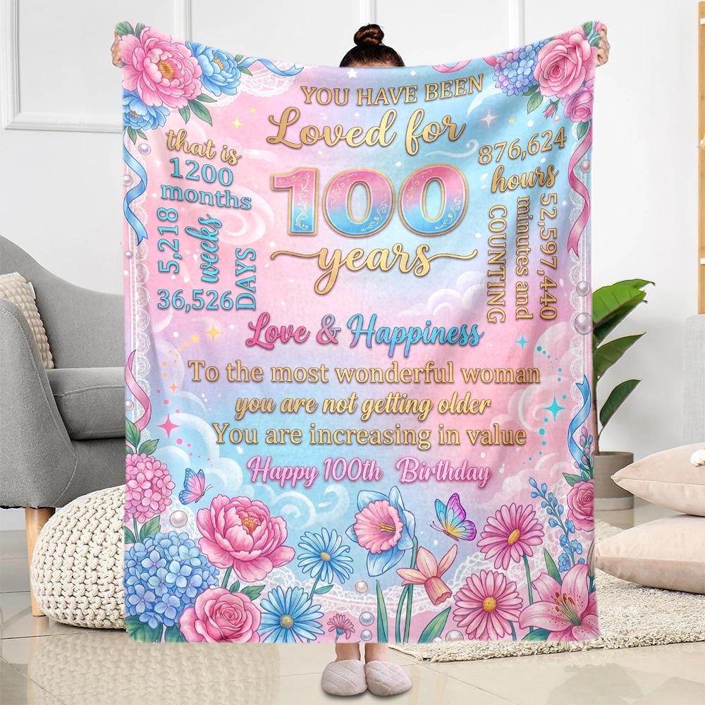 Happy Years Birthday Blanket Ultra-Soft Suitable for Seaside Bed Picnics for All Seasons Warmthful Decor Perfect Gift for Relatives and Friends