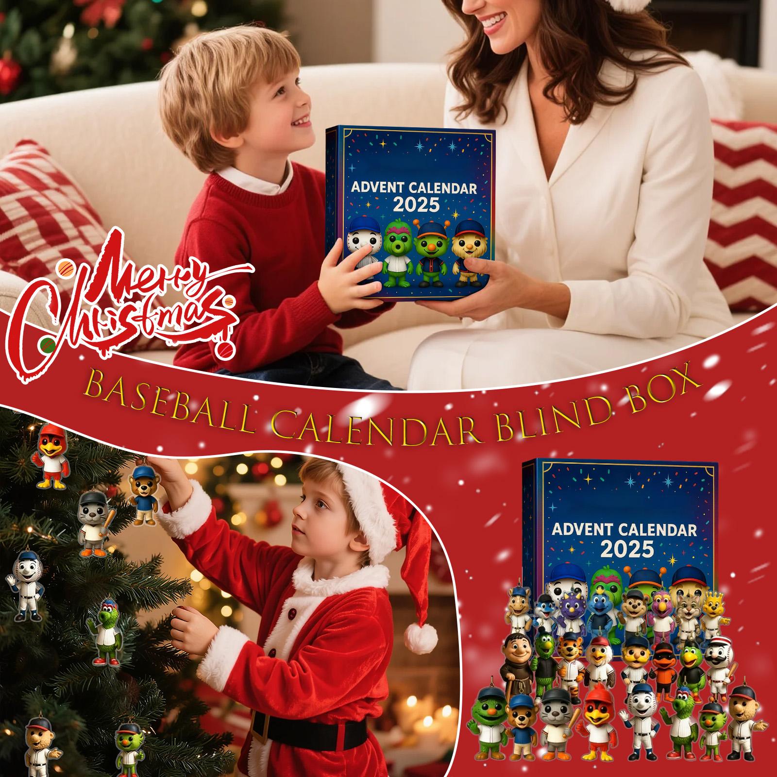 

2D Бейсбольный Адвент-календарь 2025, Спортивный Адвент-календарь для мальчиков One Size