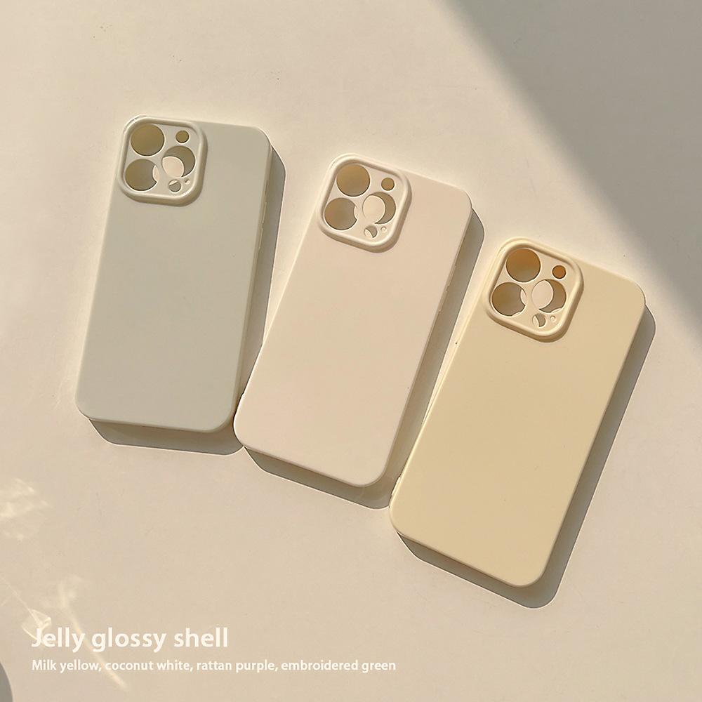 Simple ins Macaron iphone13 Pro Max mobile phone case Apple 14 suitable for 11 bright 12 solid color plus