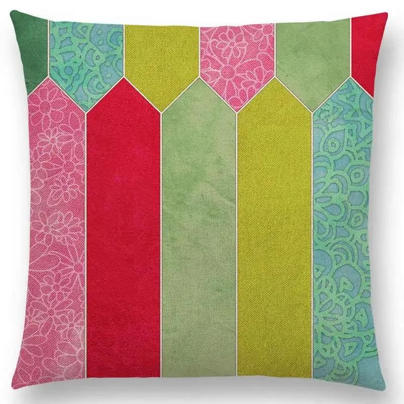 New Abstract Iridescent Stripes Bubbles Pastel Rainbow Geometric Painting Watercolor Sofa Throw Pillow Case Car Cushion Cover