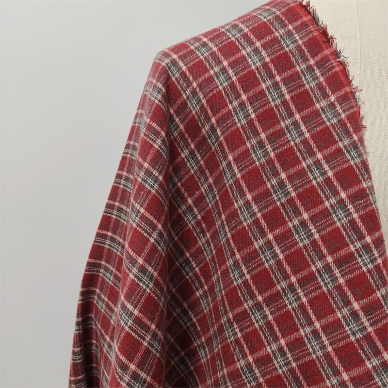 100x145cm Brushed Yarn-Dyed Plaid Fabric for Handmade Sewing Caps Dresses Shirts Bags DIY Headwear By Meters