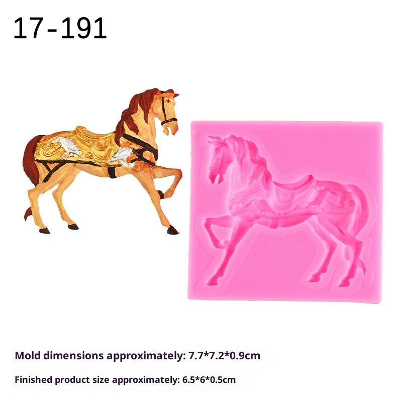 

Силіконові форми для коней Біжучий кінь Інструменти для декорування тортів з мастики Топер для капкейків Шоколадні цукерки Вироби з мастики Полімерна глина рожевий