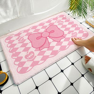Sevimli Ayı Yer Paspasları Pembe Prenses Fiyonklu Halılar Ev Girişi Halısı Yatak Odası Tuvalet Banyo Kapısı Emici Kaymaz Ayak Pedi